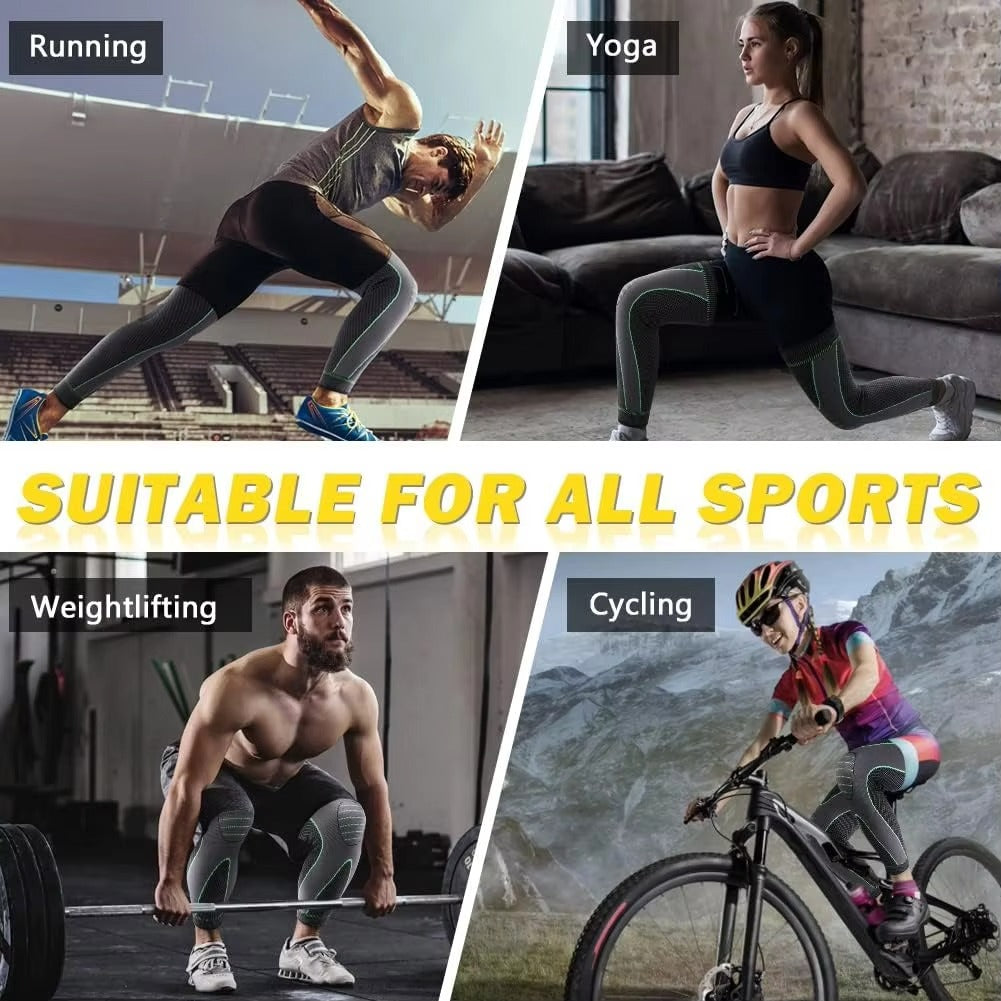 2 PC Adjustable Long Knee Warmer & Brace